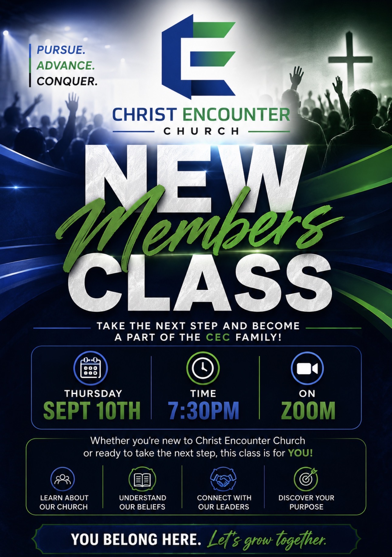 Christ Encounter Church New Members Class flyer